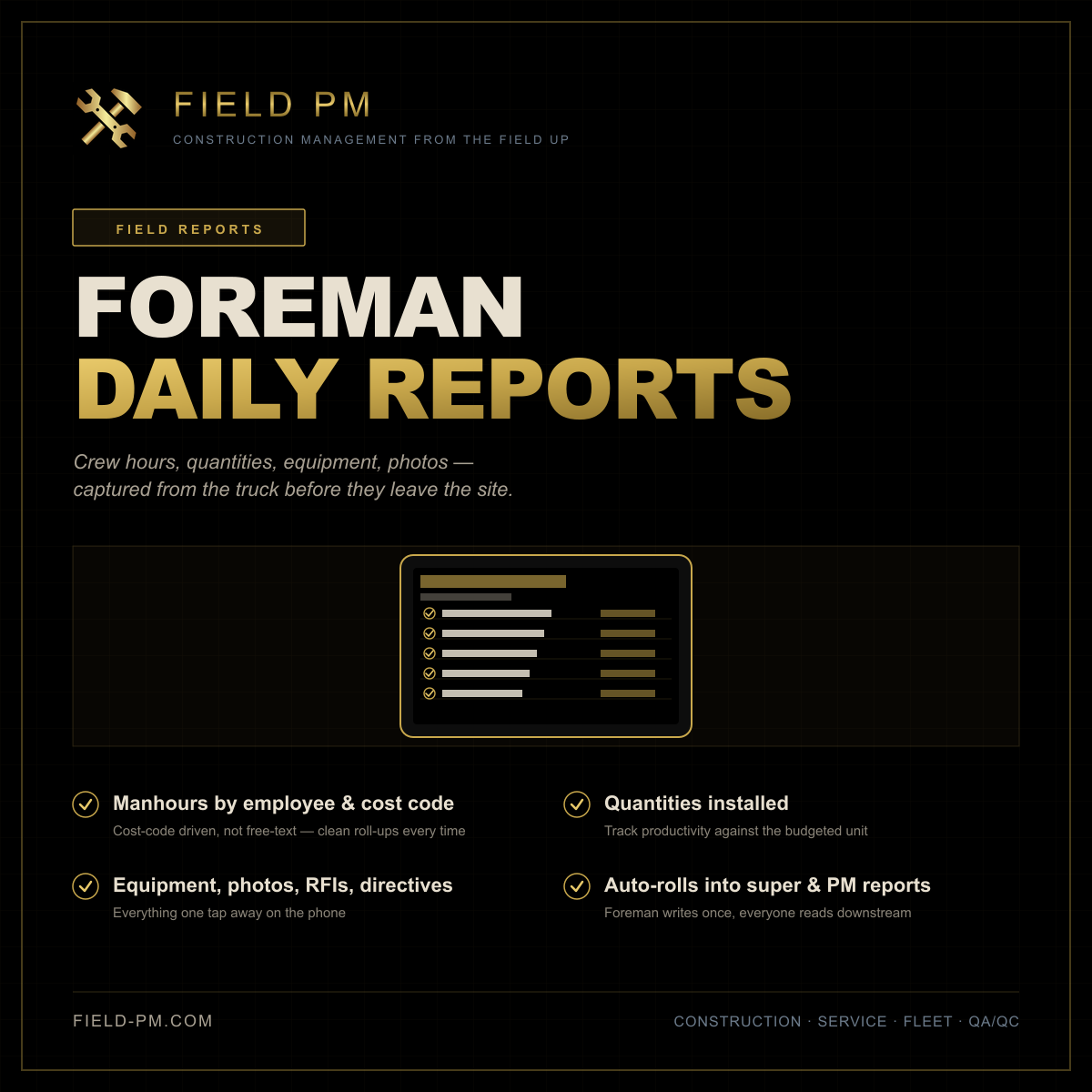 Foreman Daily Reports